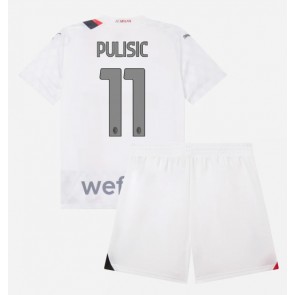 AC Milan Christian Pulisic #11 Koszulka Wyjazdowych Dziecięca 2023-24 Krótki Rękaw (+ Krótkie spodenki)